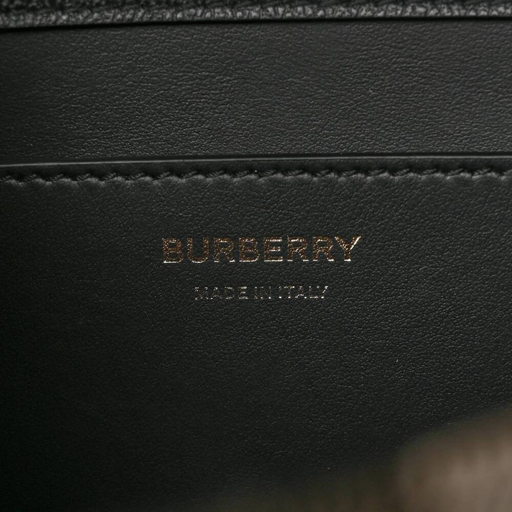 NEW BURBERRY women's mackford leather check flap crossbody bag in black - Picture 3 of 3
